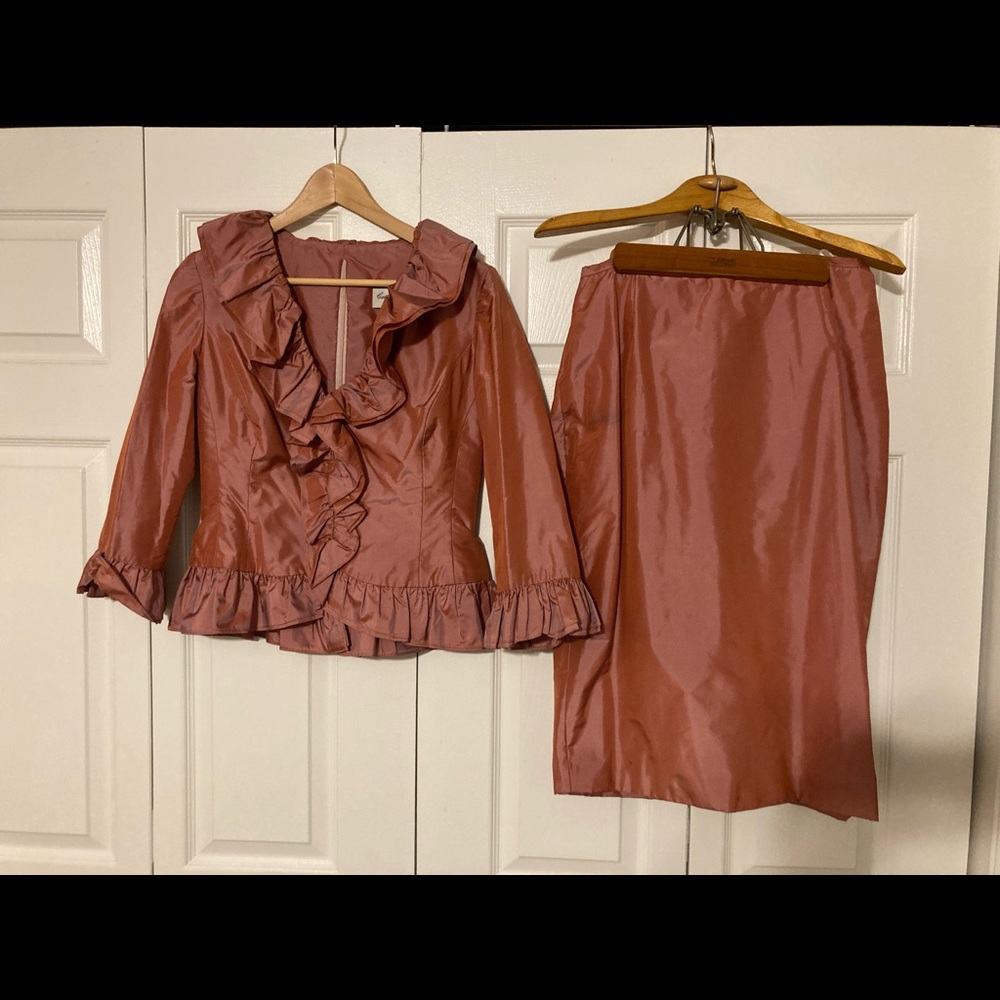 Rose Gold Saks 5th Catherine Regehr Two-Piece Suit